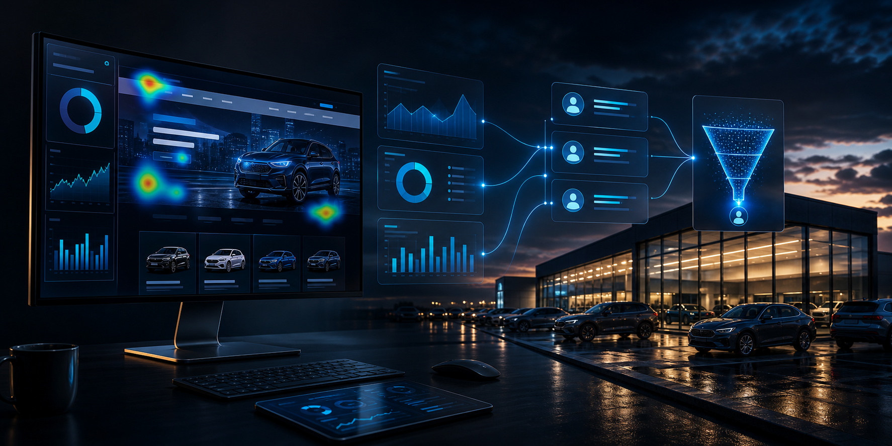 Dealership website analytics and visitor tracking technology dashboard