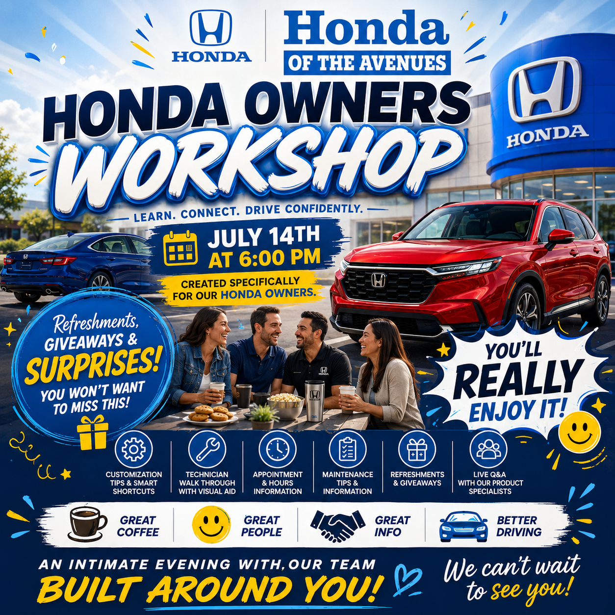 Honda of the Avenues owner workshop Facebook campaign creative