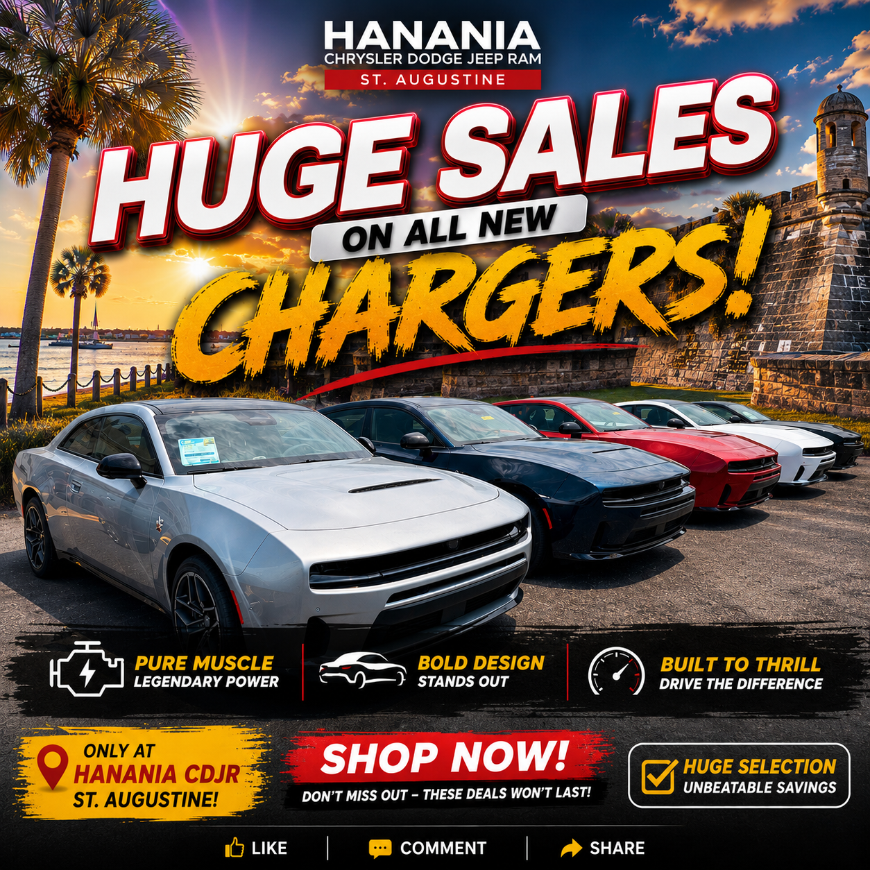 Hanania CDJR Charger sales Facebook campaign creative