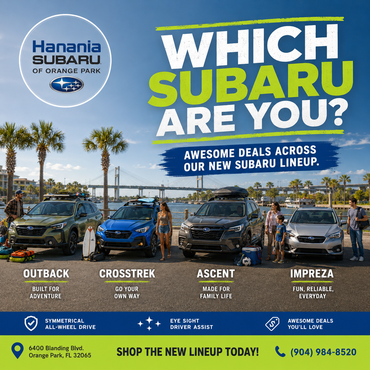 Hanania Subaru lineup Facebook campaign creative
