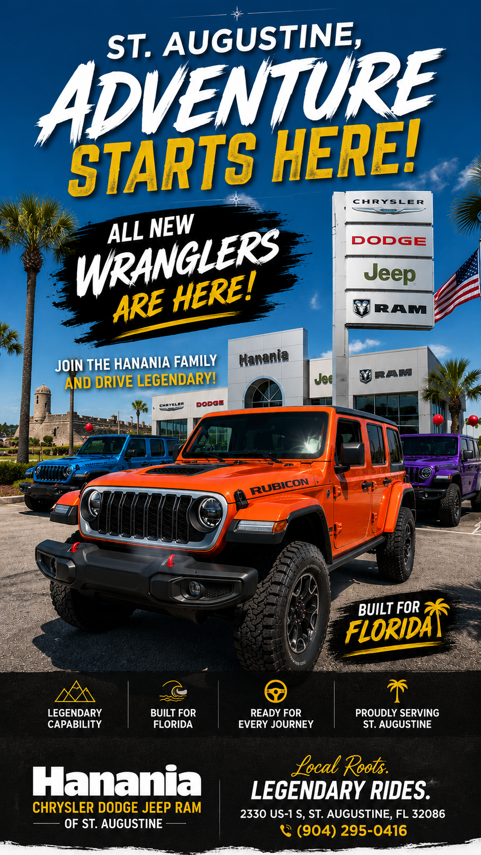 Hanania CDJR Wrangler Facebook campaign creative