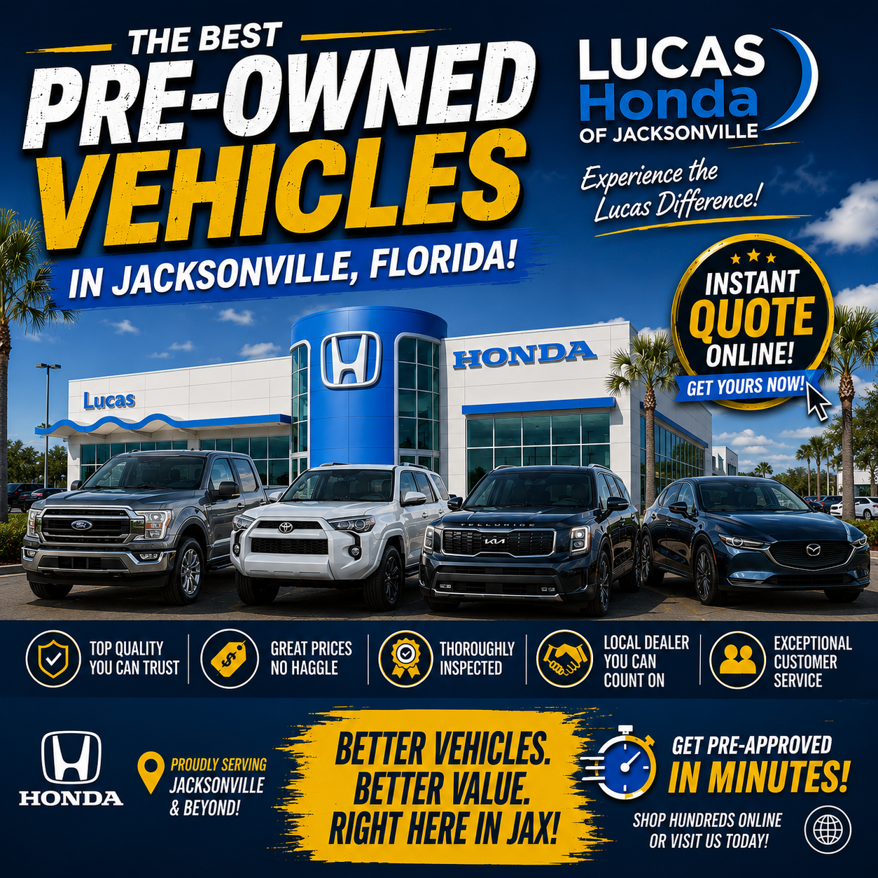 Lucas Honda pre-owned inventory Facebook campaign creative